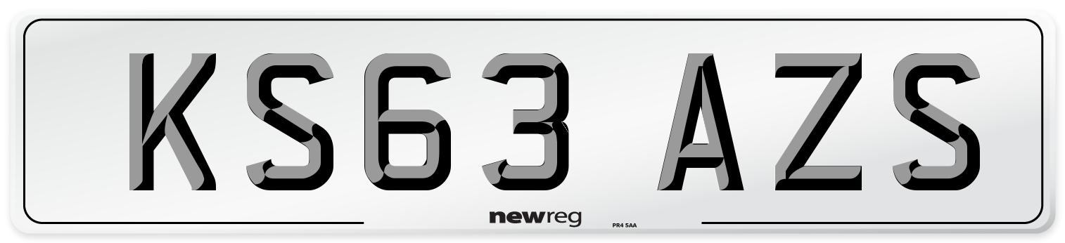 KS63 AZS Number Plate from New Reg